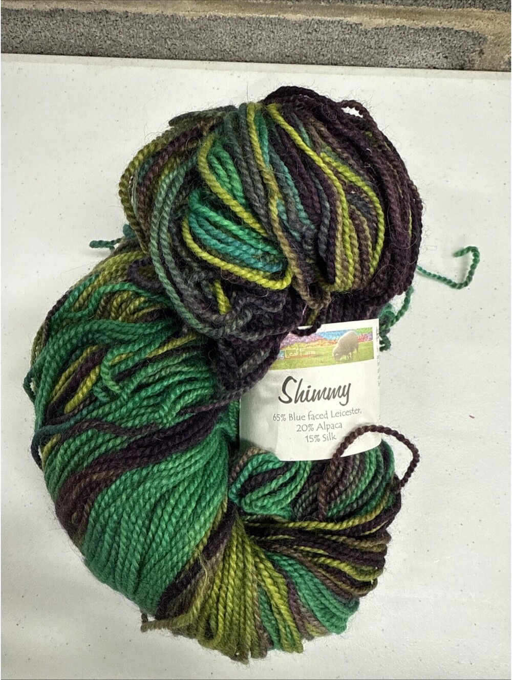 Dancing Leaf Farm Shimmy 435 Yds Blue Faced Leicester/Alpaca/Silk Multicolor